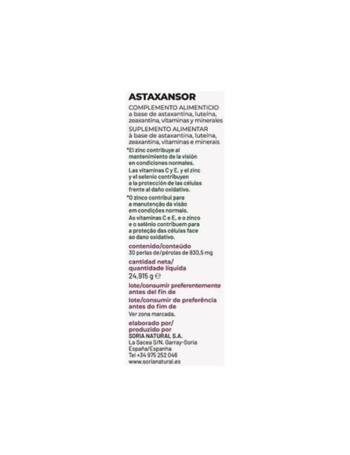 ASTAXANSOR 30 PER SORIA NATURAL