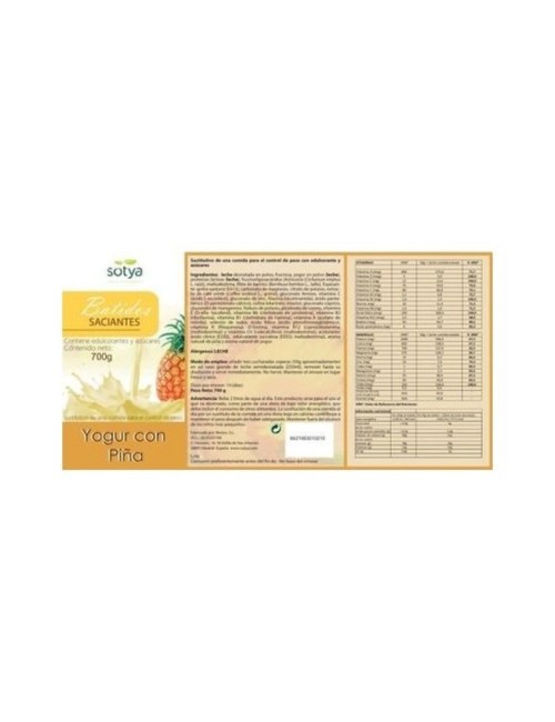 Batido saciante Yogur con Piña 700 gr.