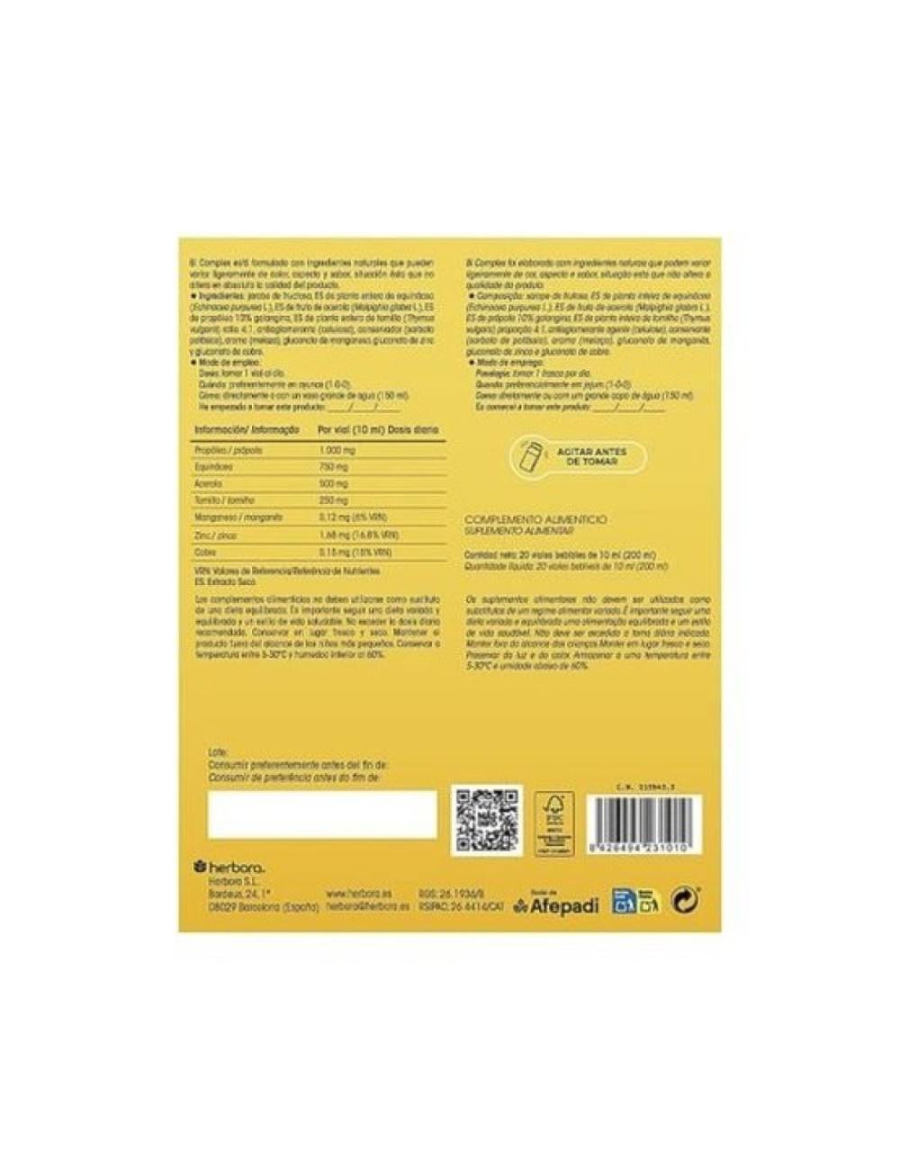 BI COMPLEX 20 VIALES HERBORA