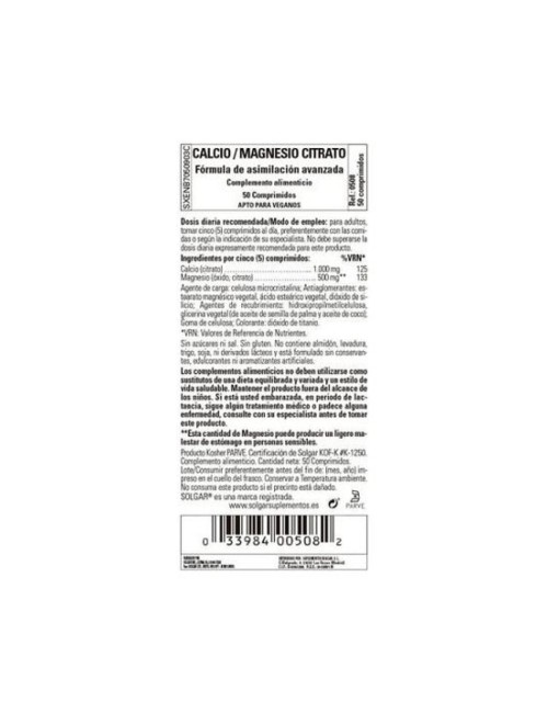 CALCIO - MAGNESIO CITRATO 900 MG 50 TAB