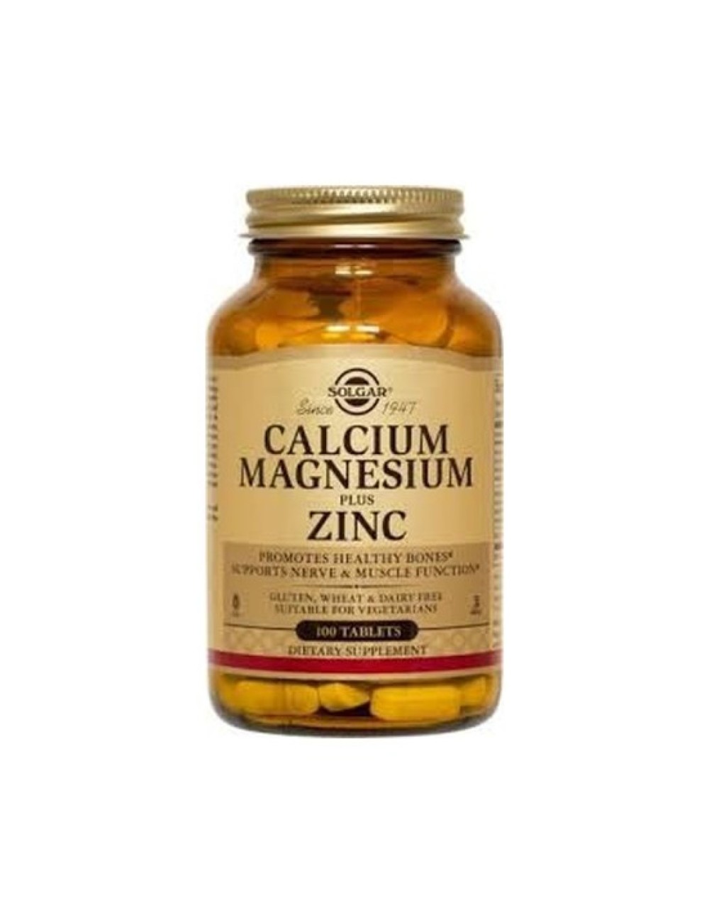 CALCIO MAGNESIO PLUS ZINC 100 TAB SOLGAR
