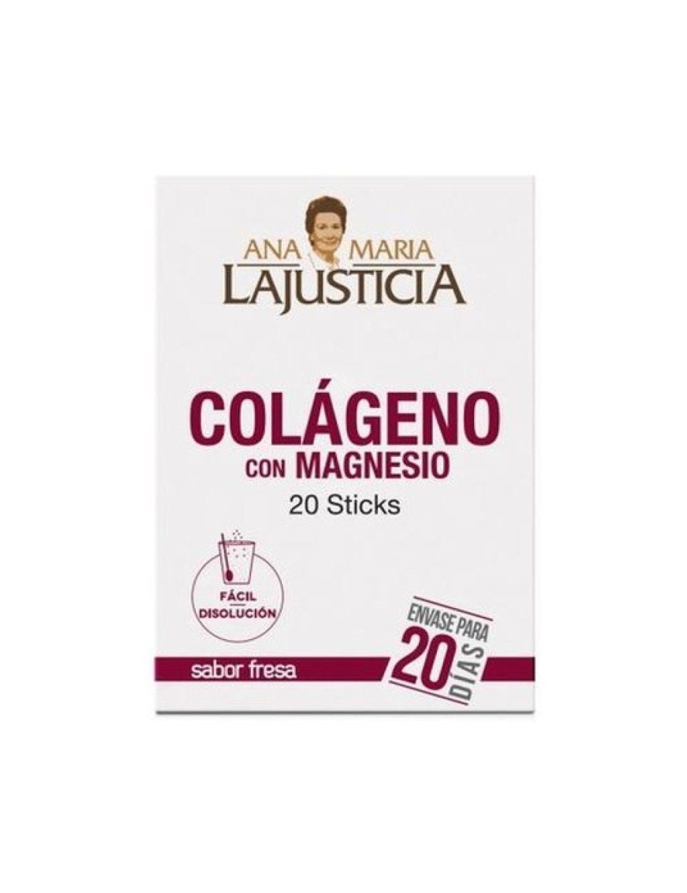 COLÁGENO CON MAGNESIO SABOR FRESA 20 STICKS ANA MARÍA LAJUSTICIA
