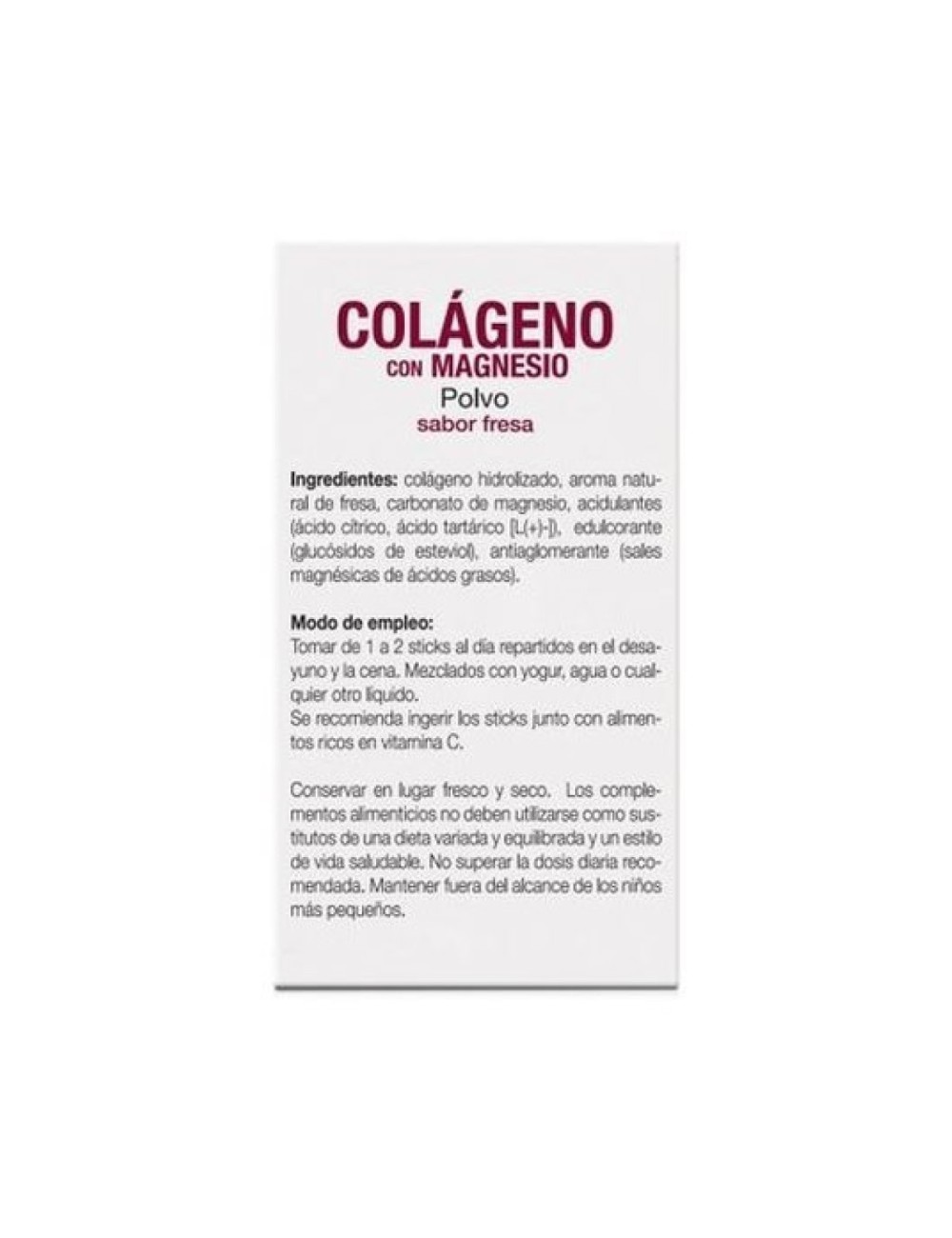 COLÁGENO CON MAGNESIO SABOR FRESA 20 STICKS ANA MARÍA LAJUSTICIA