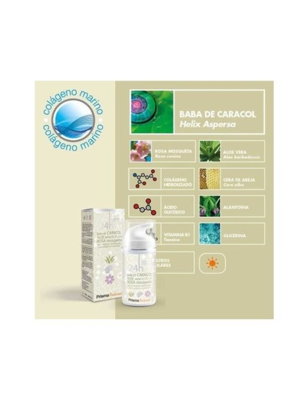 CREMA BABA DE CARACOL 24H 100 ML PRISMA NATURAL