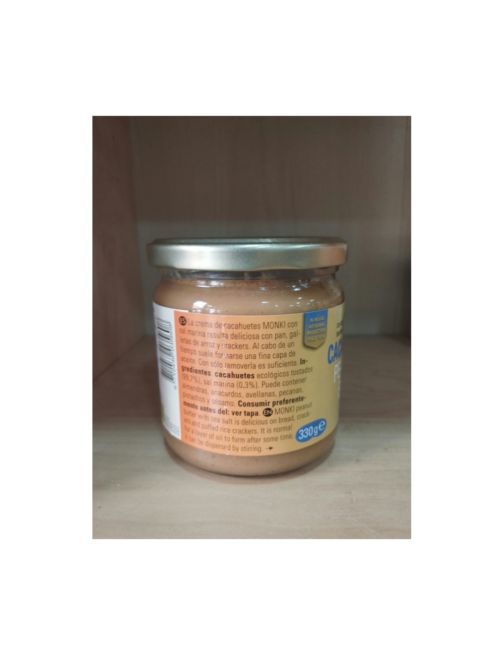 MONKI CREMA DE CACAHUETES BIO 330 GR