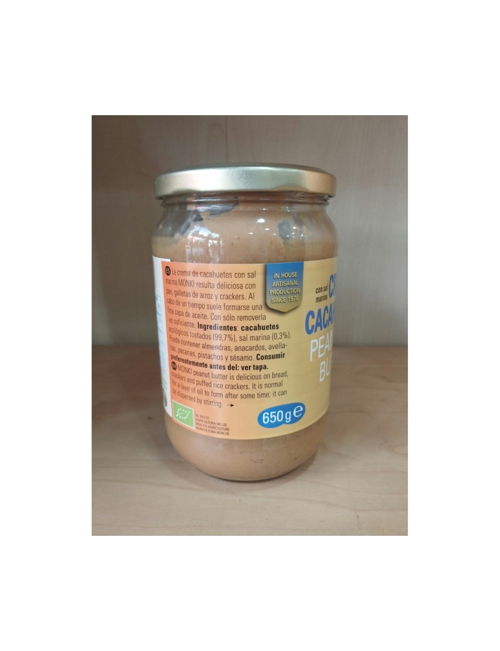 MONKI CREMA DE CACAHUETES 650 GR