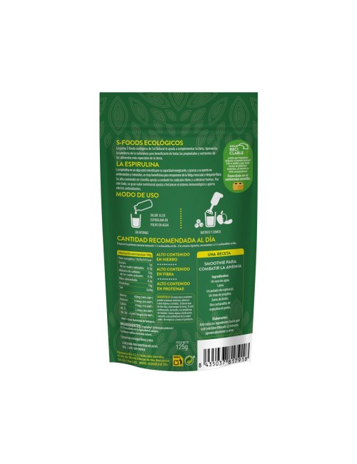 ESPIRULINA BIO POLVO 125 GRS SOL NATURAL