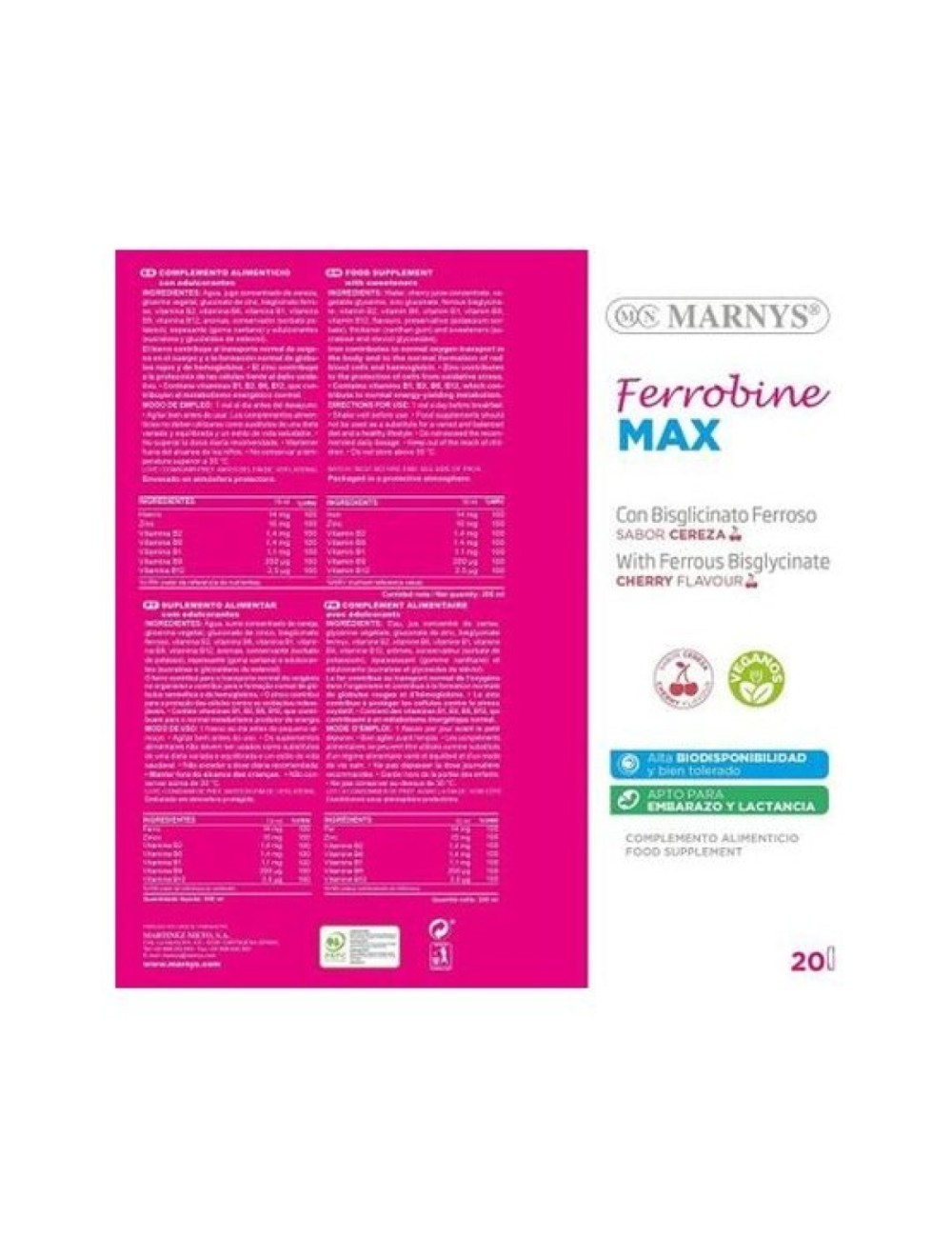 FERROBINE MAX 20 VIALES MARNYS