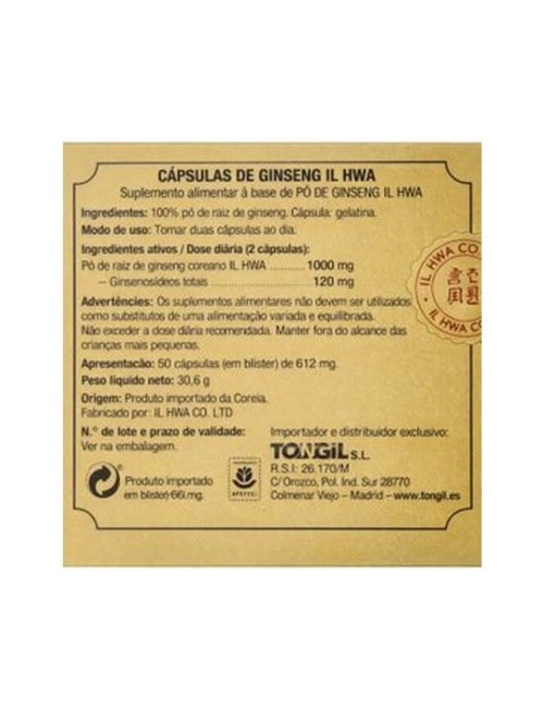 GINSENG KOREANO IL HWA 50CAP TONGIL