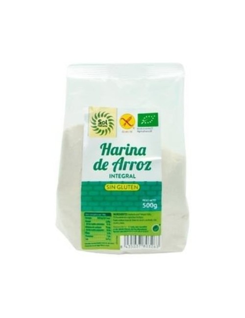 HARINA DE ARROZ BIO INTEGRAL SIN GLUTEN 500 GR SOL NATURAL