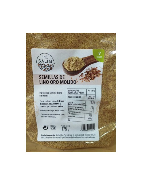 INT-SALIM SEMILLAS DE LINO ORO MOLIDO 175 GR