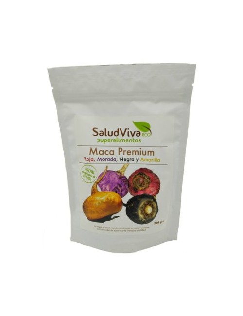 MACA PREMIUM (ROJA, MORADA, NEGRA Y AMARILLA) 200 GR SALUD VIVA