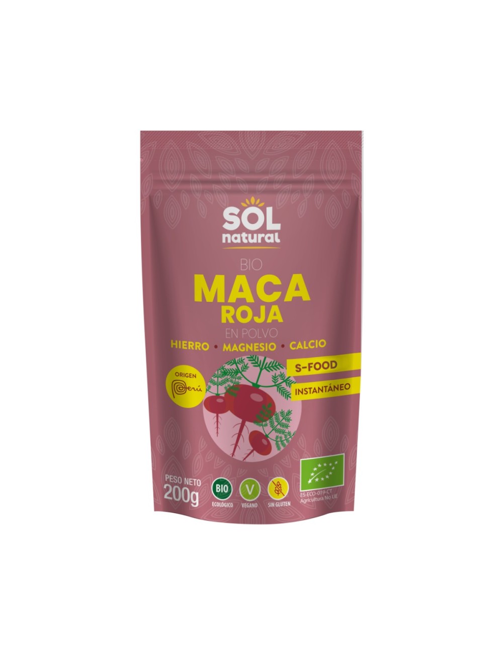 MACA ROJA EN POLVO 200 GR SOL NATURAL