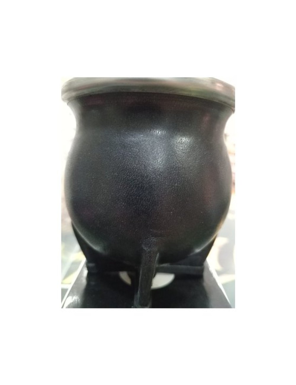 MATE CERÁMICA FORRADO CUERO NEGRO CON INOXIDABLE