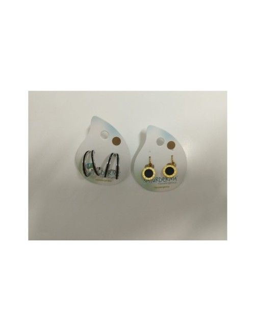 PENDIENTES COLOR PLATA/ORO (MARRON) NATURDERMA