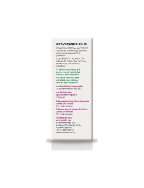 RESVERASOR PLUS 28 COMP SORIA NATURAL