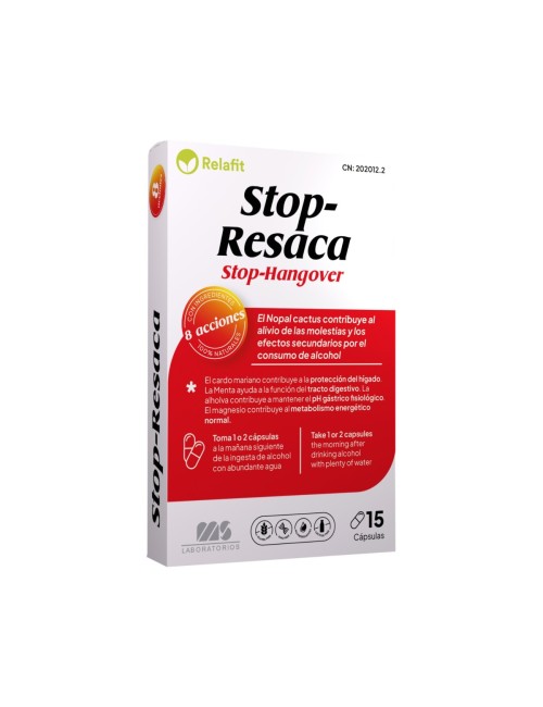 STOP RESACA 15 CAPSULAS OPTIFARMA