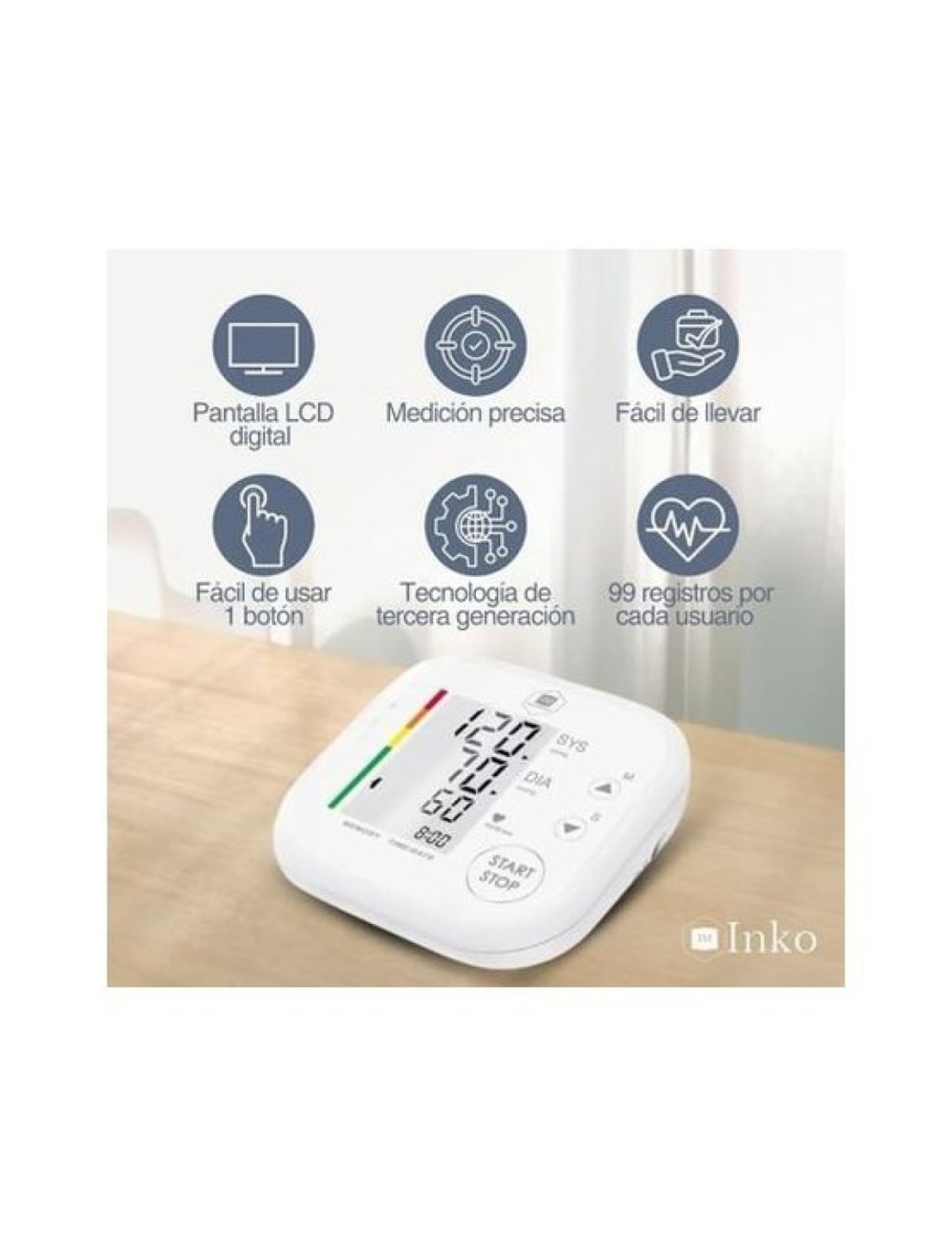 TENSIÓMETRO DIGITAL DE BRAZO COMPACT 165 GR INKO MEDICAL