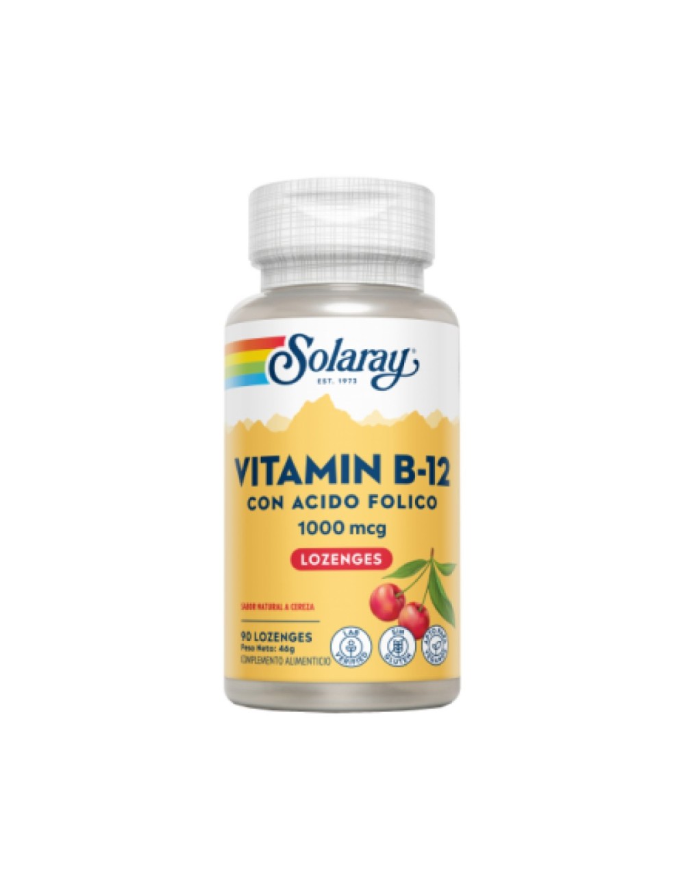 VITAMINA B21 1000 MCG CON ÁCIDO FÓLICO 90 COMPRIMIDOS SOLARAY