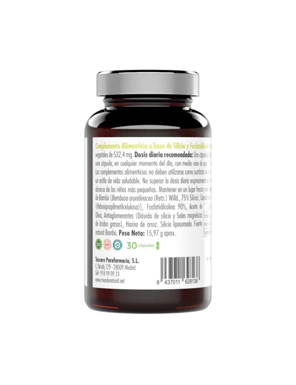 MUNDONATURAL SILICIO LIPOSOMADO 30 CAPSULAS