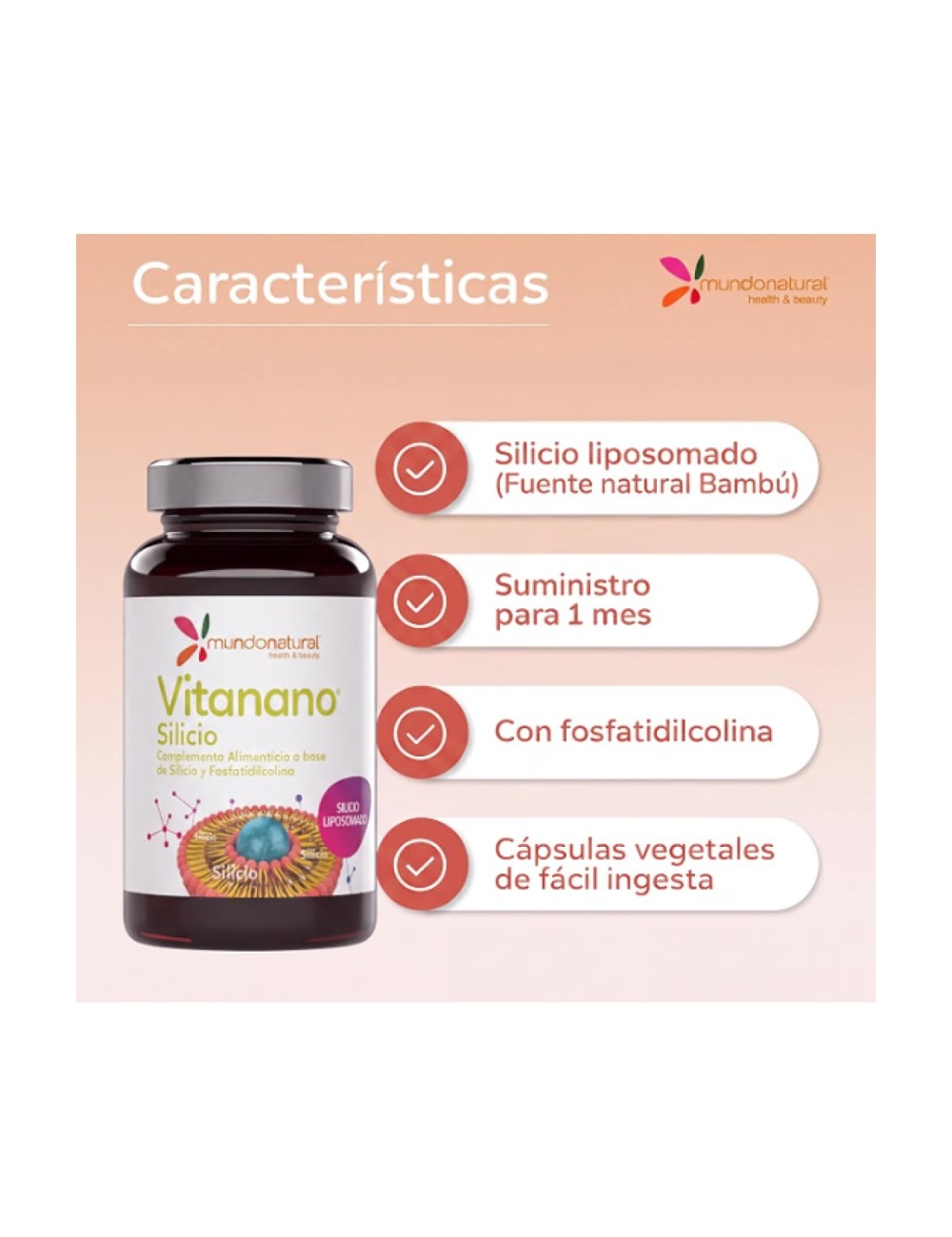 MUNDONATURAL SILICIO LIPOSOMADO 30 CAPSULAS
