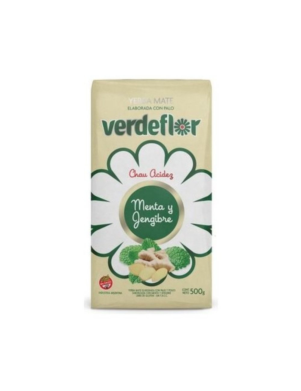 YERBA MATE MENTA Y JENGIBRE 500 GR VERDEFLOR