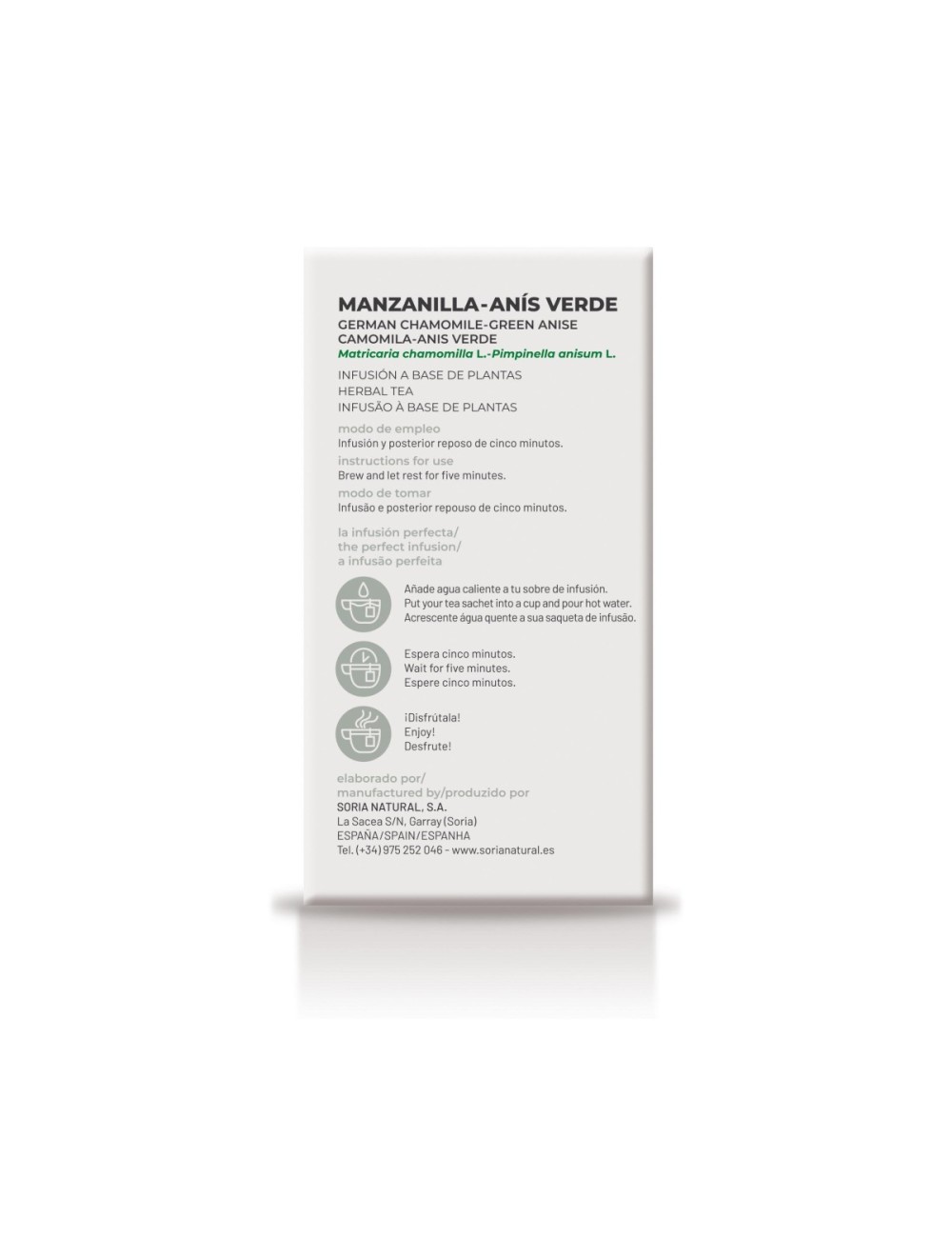 SORIA NATURAL INFUSIÓN MANZANILLA ANIS VERDE 20 SOBRES