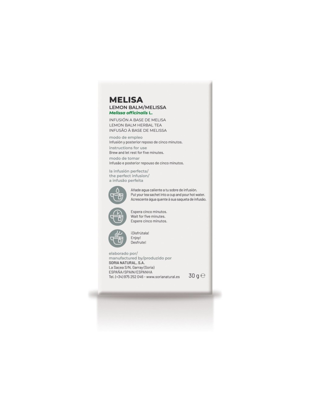 SORIA NATURAL INFUSIÓN MELISA 20 SOBRES