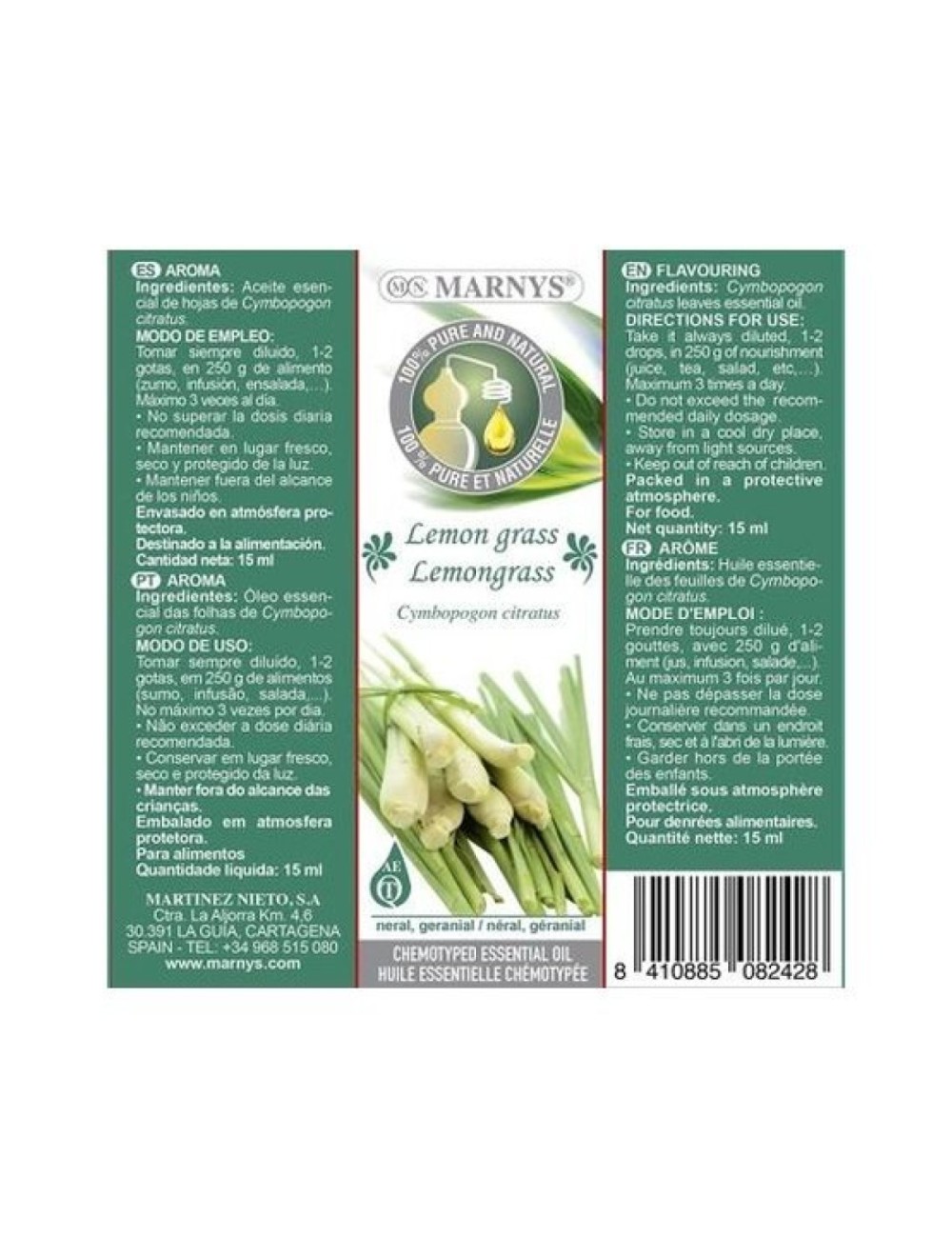 ACEITE ESENCIAL LEMONGRASS 15 ML MARNY'S