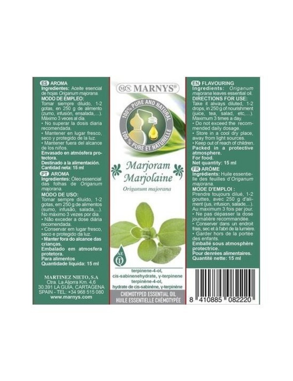 ACEITE ESENCIAL MEJORANA 15 ML MARNYS