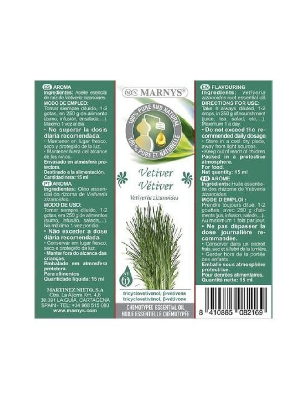 ACEITE ESENCIAL VETIVER 15 ML MARNYS