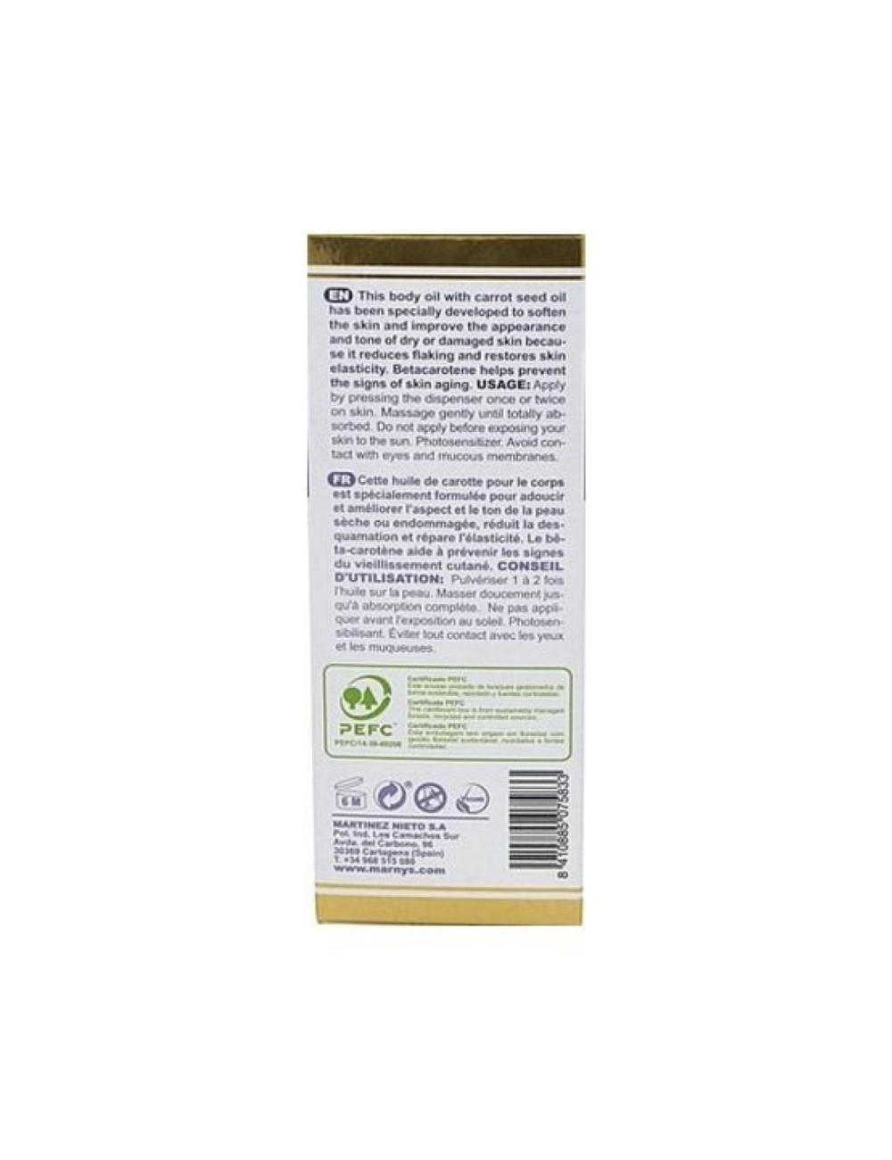 ACEITE ZANAHORIA 100 ML MARNYS