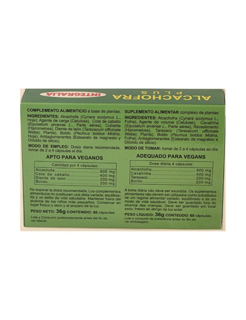 ALCACHOFA PLUS 60 CAP INTEGRALIA