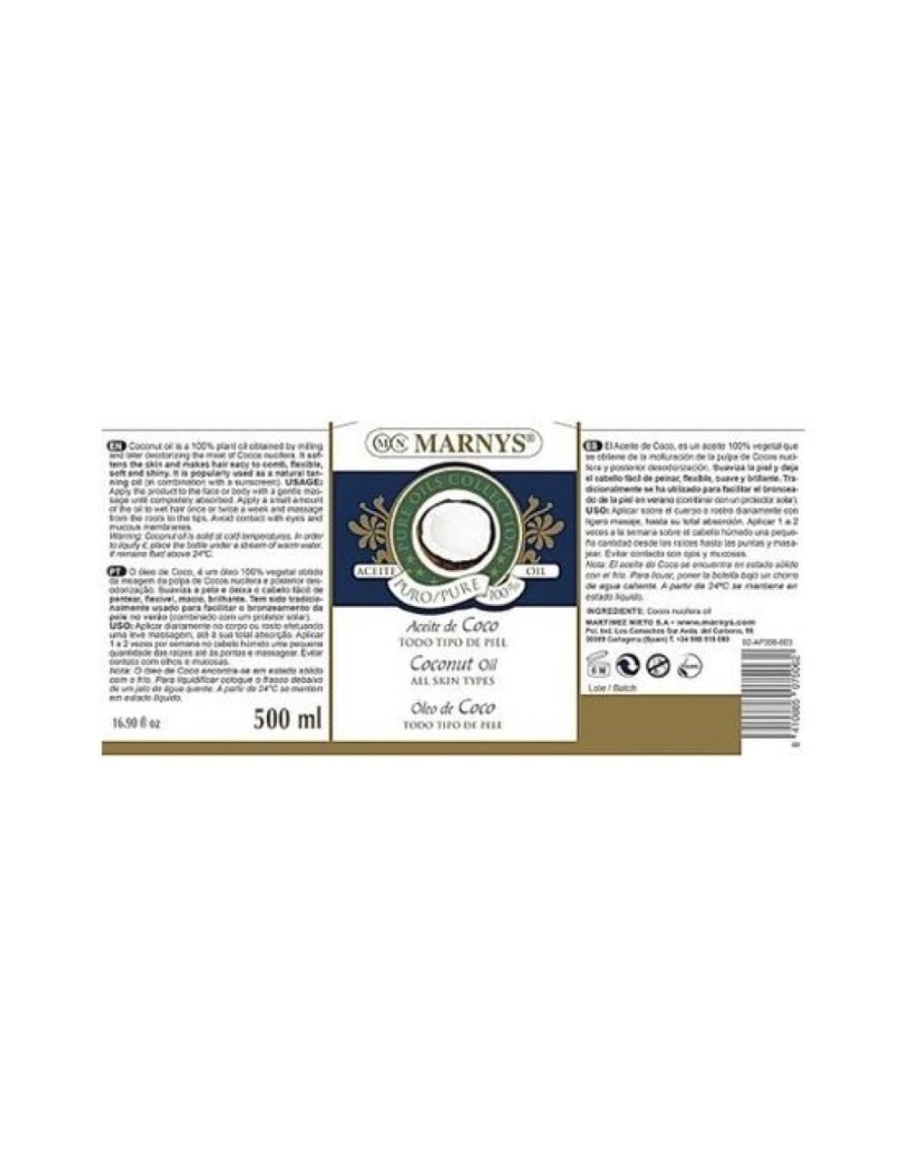 ACEITE COCO 500 ML MARNYS