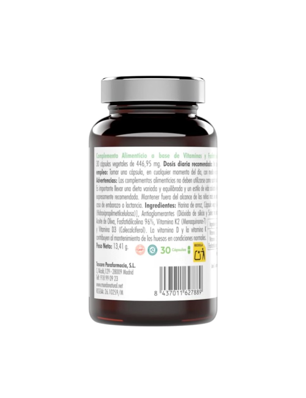 MUNDONATURAL VITANANO D3+K2 30 CÁPSULAS