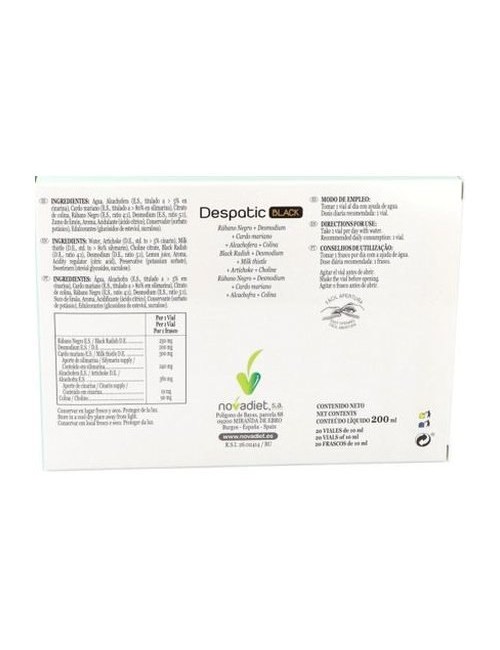 DESPATIC BLACK 20 AMPOLLAS NOVADIET