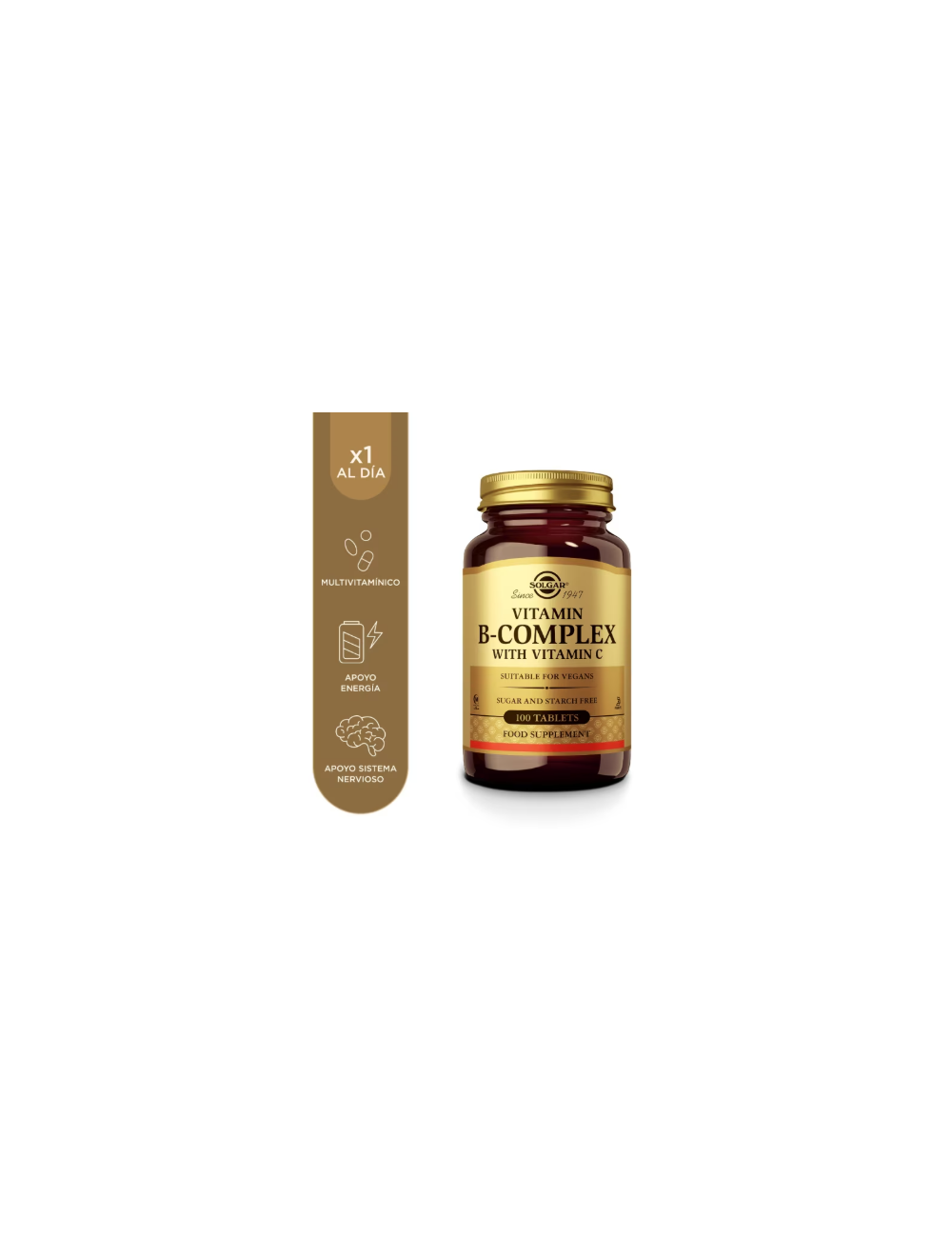 SOLGAR VITAMINA B-COMPLEX CON VITAMINA C 100 COMP