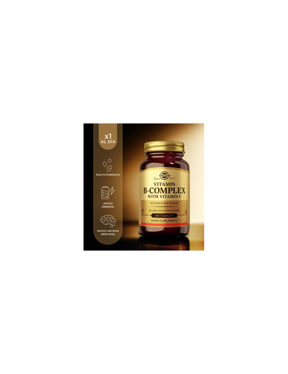 SOLGAR VITAMINA B-COMPLEX CON VITAMINA C 100 COMP