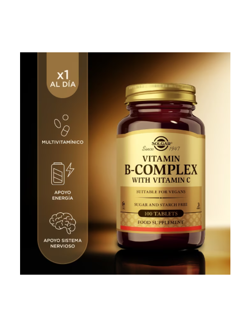 SOLGAR VITAMINA B-COMPLEX CON VITAMINA C 100 COMP