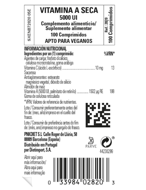 SOLGAR VITAMINA A 5000 IU 100 COMP
