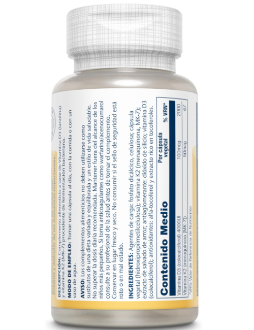SOLARAY Vitamina D3+K2 60 CAP