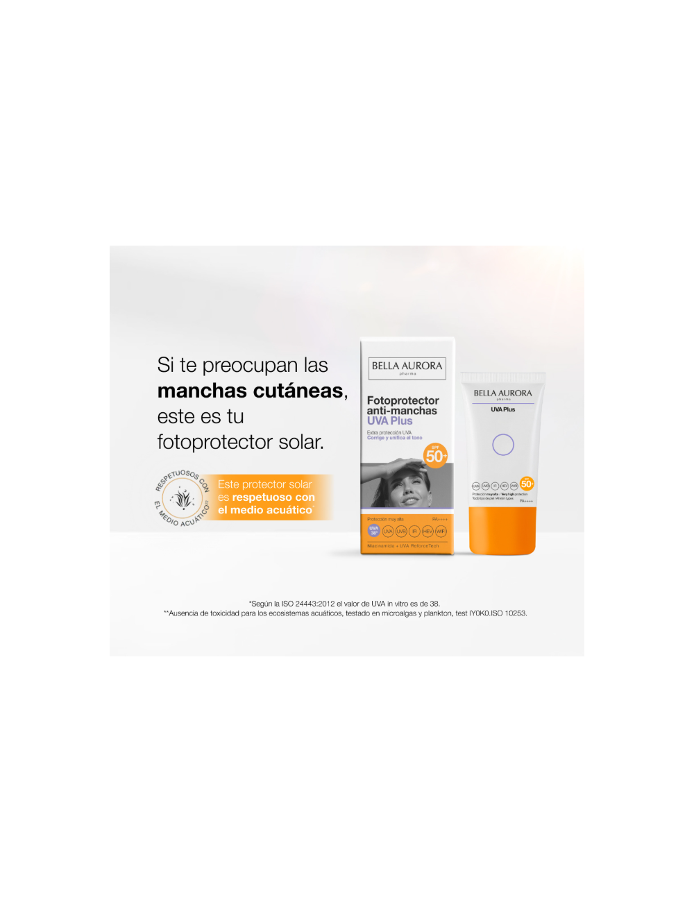 BELLA AURORA UVA PLUS PROTECT FOTOPROTECTOR ANTI-MANCHAS SPG 50+ 50 ML