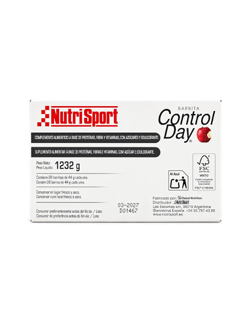 NUTRISPORT BARRITA CONTROL DAY YOGURT Y MANZANA 44 GR