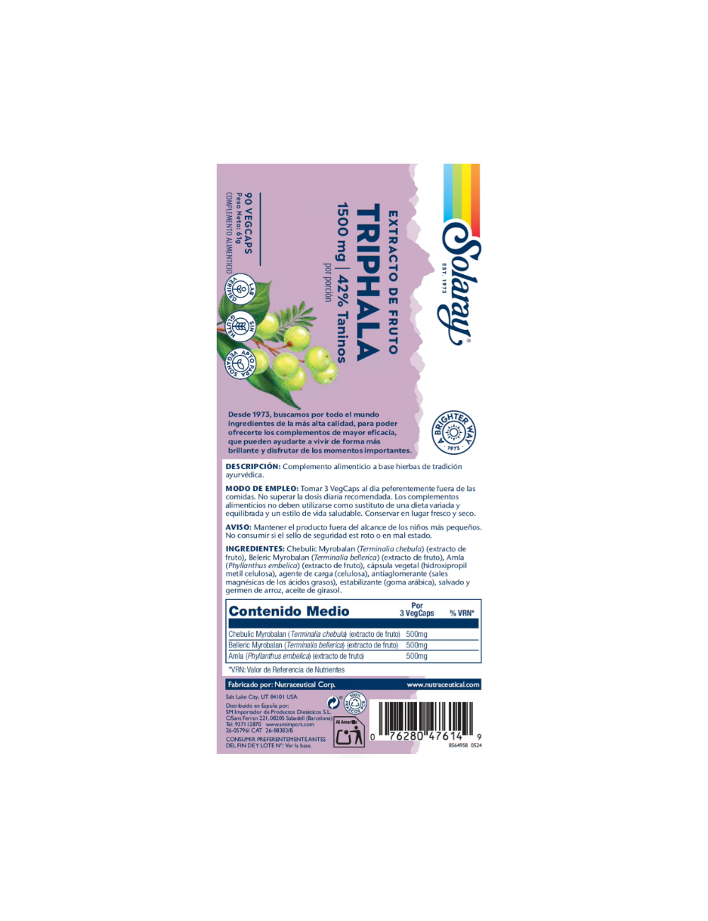 SOLARAY TRIPHALA 90 CAP