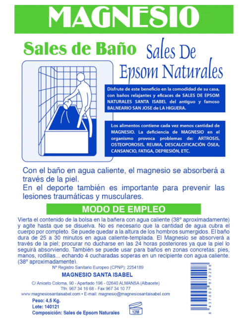 SANRA ISABEL MAGNESIO SALES DE BAÑO 4.5 KG