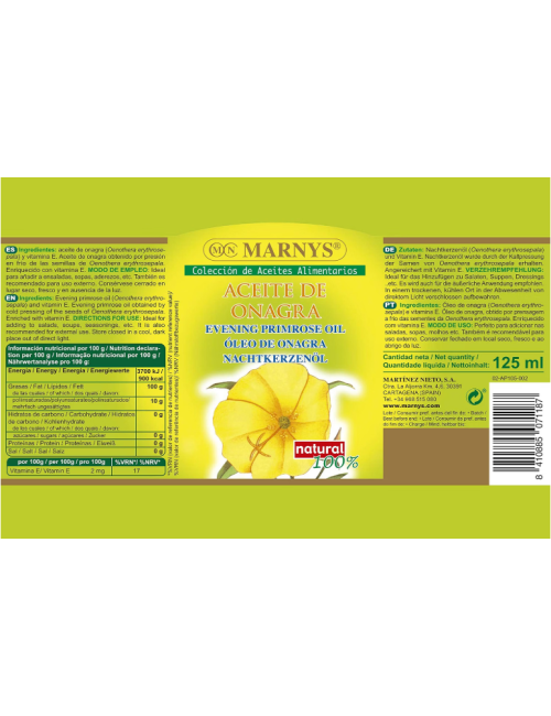 MARNYS ACEITE ONAGRA 125 ML