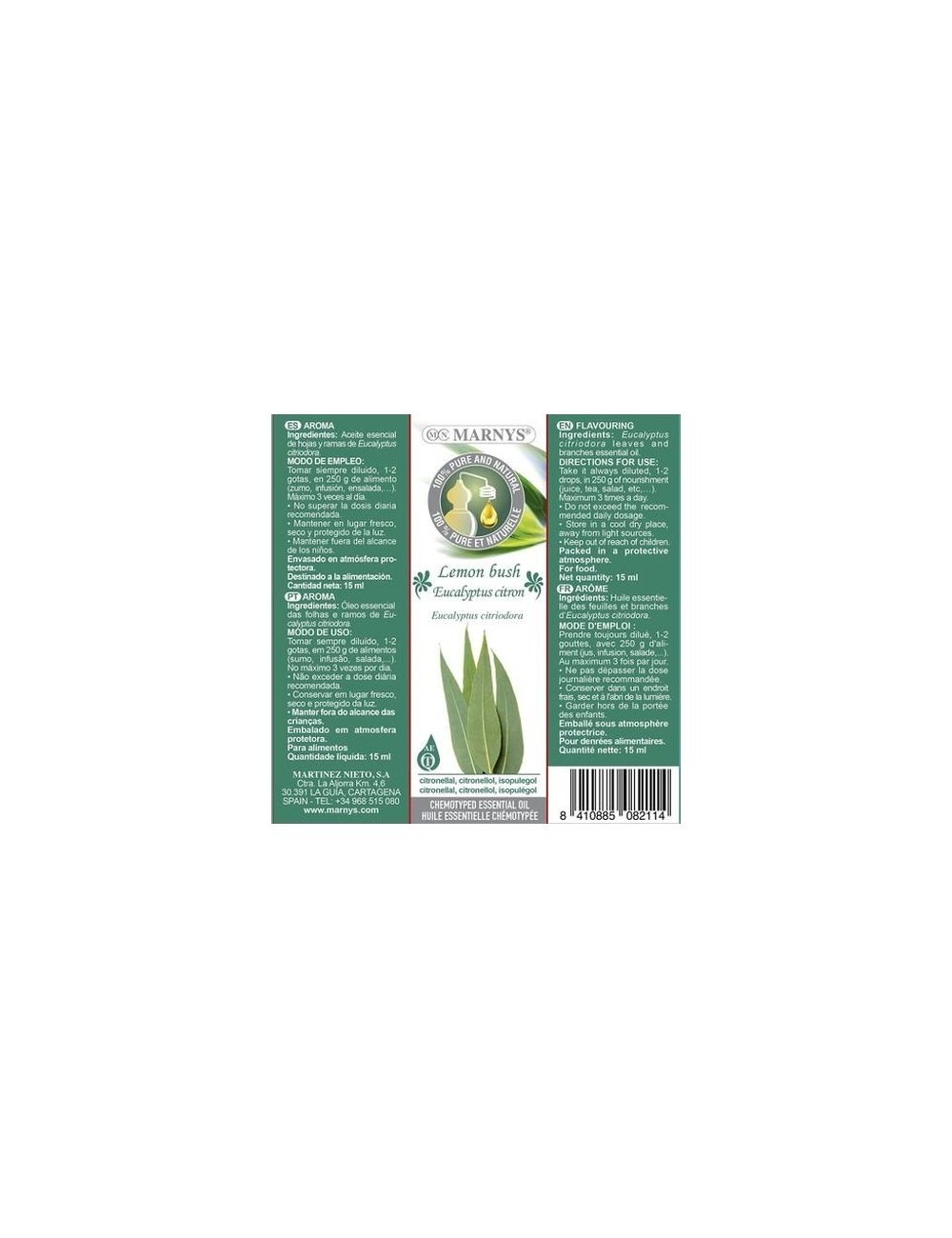 ACEITE ESENCIAL EUCALIPTO-LIMÓN 15 ML MARNY'S