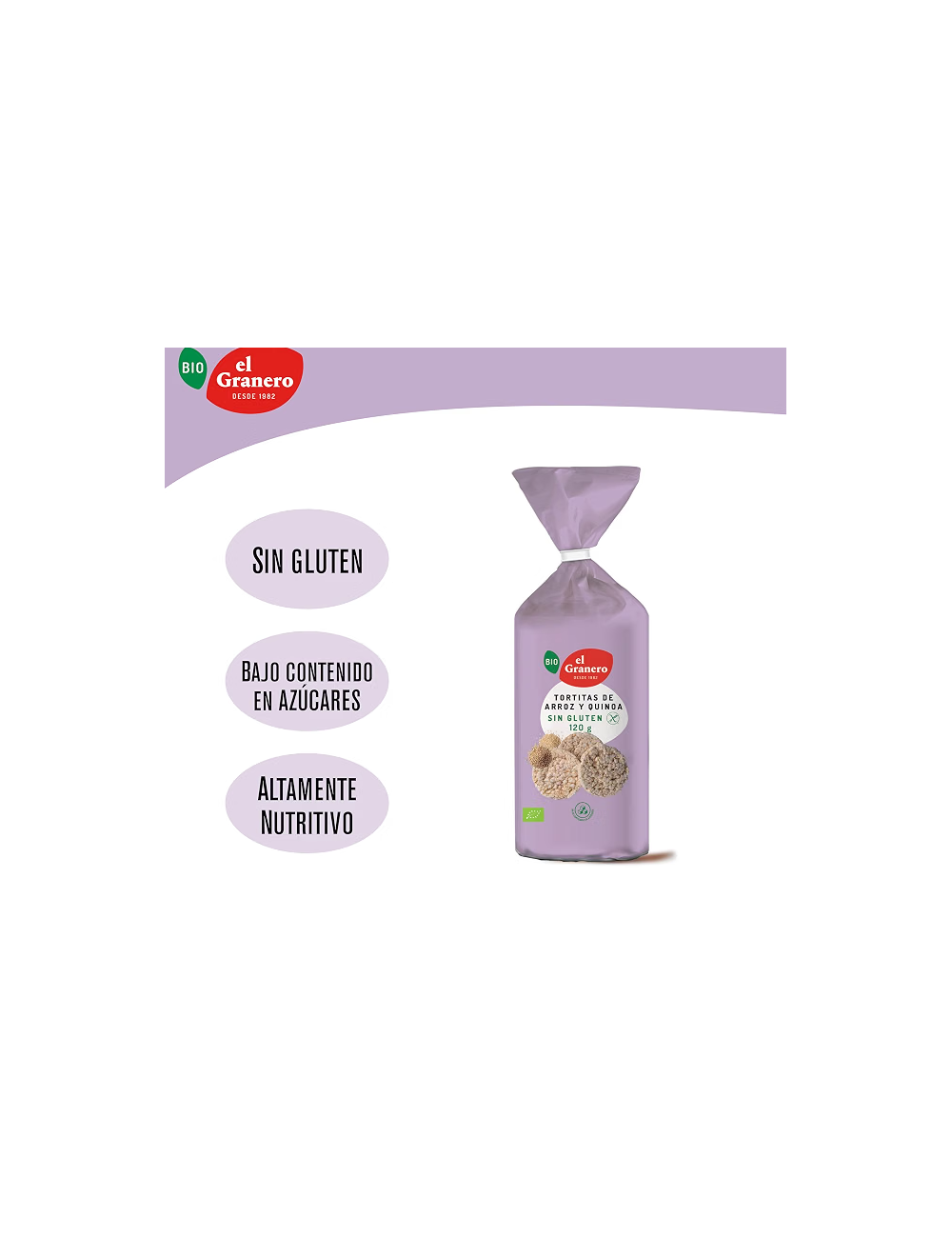 EL GRANERO TORITAS DE ARROZ INTEGRAL Y QUINOA S/G 120 GR