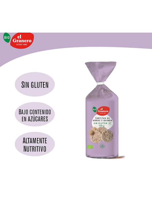 EL GRANERO TORITAS DE ARROZ INTEGRAL Y QUINOA S/G 120 GR