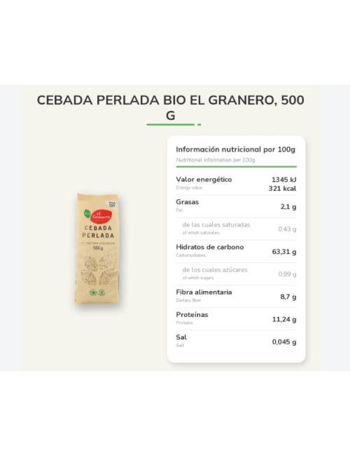 EL GRANERO CEBADA PERLADA 500 GR